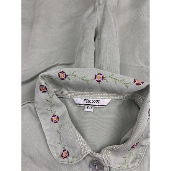 Froxx 2 Piece Set Womens Petite Small Green Tencel Floral Embroidered - Picture 2 of 13